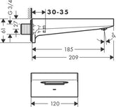 Hansgrohe Metropol Banyo Gagası 185 mm