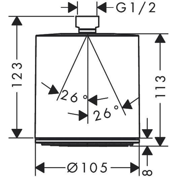 Hansgrohe Pulsify S Tepe Duşu 105 1 jet Duvar Bağlantısı İle - (24139000)