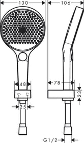 Hansgrohe Rainfinity 130 Porter Duş Seti  1.6m Beyaz