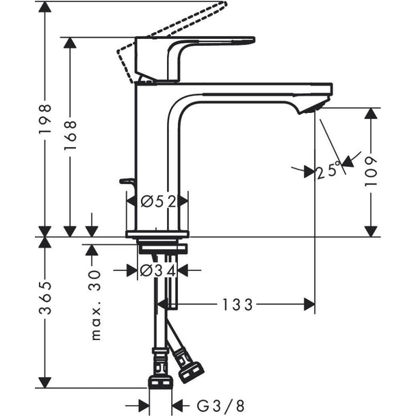 Hansgrohe Rebris E Lavabo Bataryası 110 Kumandalı