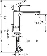 Hansgrohe Rebris E Lavabo Bataryası 110 Kumandalı