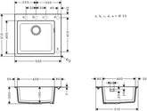 Hansgrohe S510-F450 Ankastre Granit Eviye 450 Taş Grisi