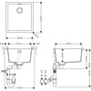Hansgrohe S520-F350 Ankastre Granit Eviye Manuel gider seti ile Beton Grisi