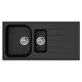 Hansgrohe S520-F525 Ankastre Granit Eviye 980/480 otomatik gider seti ile Grafit Siyahı