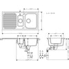 Hansgrohe S520-F525 Taş Grisi Ankastre Granit Eviye 980/480 otomatik gider seti ile