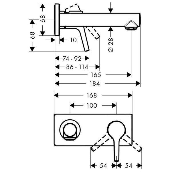 Hansgrohe Talis S Ankastre Lavabo Bataryası 165 mm