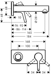 Hansgrohe Talis S Ankastre Lavabo Bataryası 165 mm