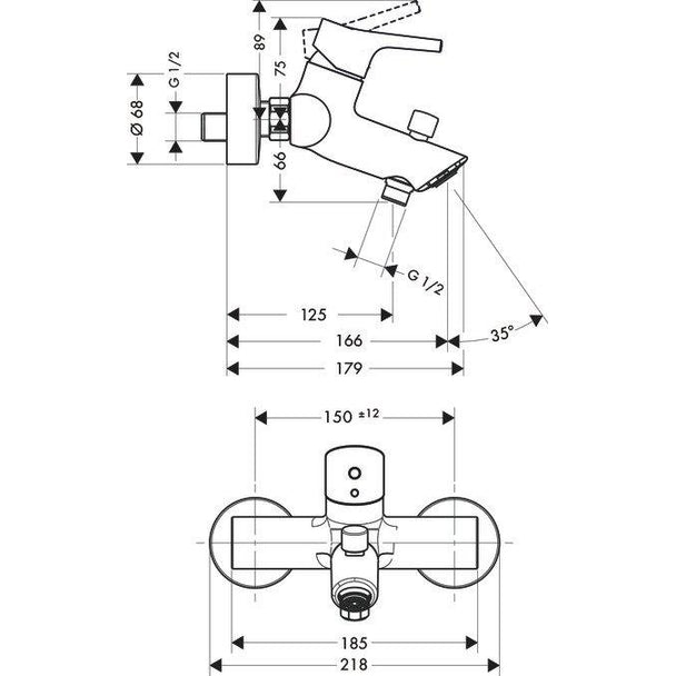 Hansgrohe Talis S Banyo Bataryası