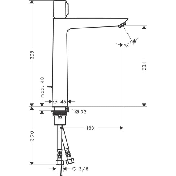 Hansgrohe Talis Select E Lavabo Bataryası 240