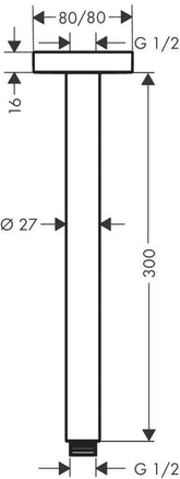 Hansgrohe Tavan Bağlantısı 300 mm
