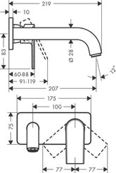 Hansgrohe Vernis Shape Ankastre Lavabo Bataryası 205 mm
