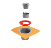 Hüppe MasterS Yalıtımlı Noktasal Su Gideri 10x10 Mat Yandan Çıkışlı