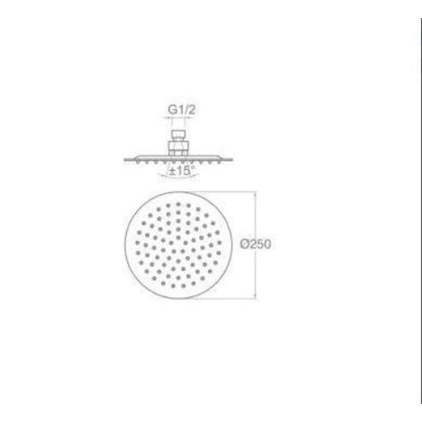 Mistillo Tepe Duşu Slim Yuvarlak 250 mm MTD006