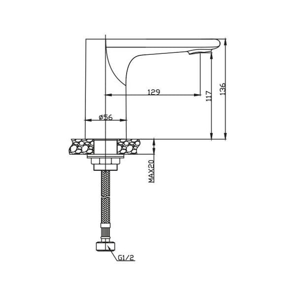 NSK Hybrid Fotoselli Lavabo Bataryası Tek Su Girişli Pil+Elektrikli N2100702