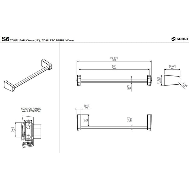 Sonia S6 Uzun Havluluk 32,3 cm Krom