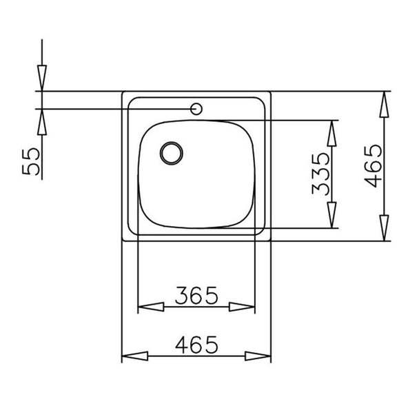 Teka E50 1B (46.5 X 46.5) Paslanmaz Çelik Eviye teknik Görsel
