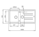 Teka Stone 60 B TG Metalik Gri Eviye