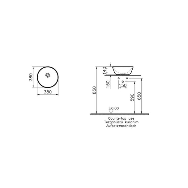 Vitra Geo Çanak Lavabo 38 cm