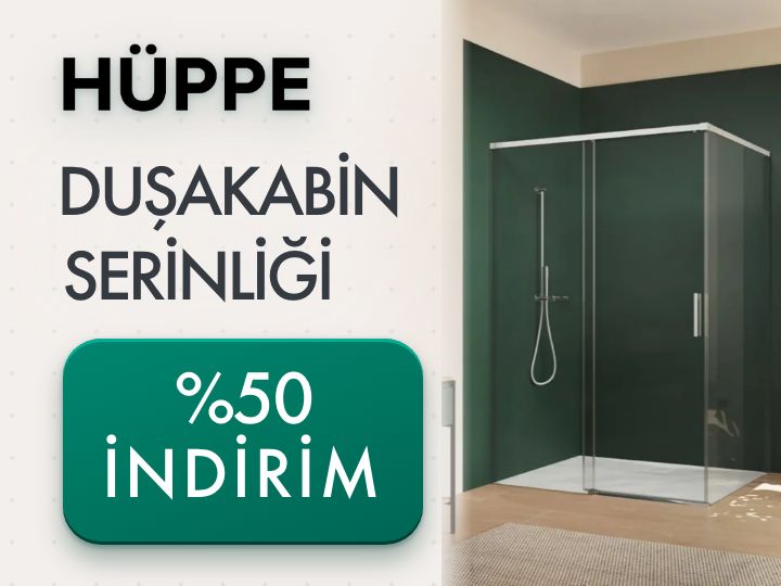 Hüppe Duşakabinlerde %50 İndirim